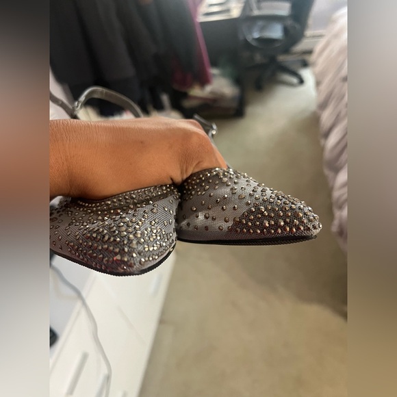 Chic Silver Studded Slingback Lady Couture Heels - Picture 9 of 11
